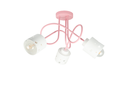 LAMPA SUFITOWA KOLOROWA DLA DZIECI RÓŻOWA ŻYRANDOL E27 SERCA WISZĄCA LUMIMI RB/3