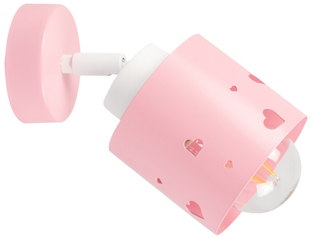 KINKIET RÓŻOWY SERCA DLA DZIECI LAMPA ŚCIENNA RUCHOMY LUMIMI KR/1