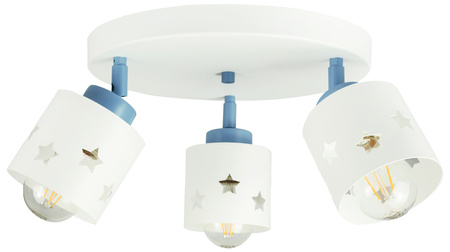 DZIECIĘCA LAMPA PLAFON BIAŁY NIEBIESKI RUCHOME PRZEGUBY DLA DZIECI LUNARI PBN/3