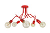 LAMPA SUFITOWA LUNA 1005/5 KOLOR CZERWONY MODERNO
