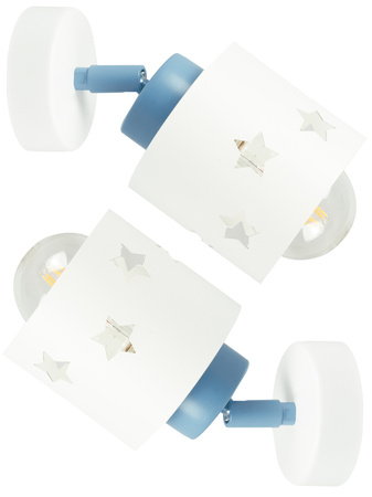 KINKIET BIAŁY GWIAZDKI DLA DZIECI LAMPA ŚCIENNA WISZĄCA PLAFON LED RUCHOMY LUNARI KBN/1