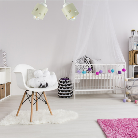 LAMPA BEŻOWA DLA DZIECI SUFITOWA WISZĄCA ŻYRANDOL PLAFON GWIAZDKI LUNARI LB/2