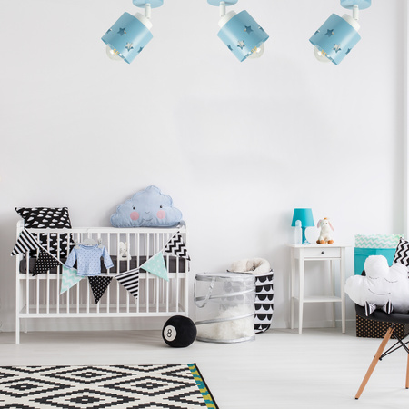 LAMPA KINKIET NIEBIESKI DLA DZIECI GWIAZDKI LED RUCHOMY LUNARI KN/1