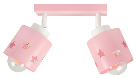 RÓŻOWA LAMPA DLA DZIECI SUFITOWA WISZĄCA ŻYRANDOL PLAFON GWIAZDKI LUNARI LR/2