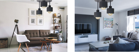 Plafon okrągły 3 poziomy NAIROBI GRAFIT