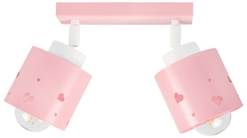RÓŻOWA LAMPA DLA DZIECI SERCA SUFITOWA PLAFON LUMIMII LR/2