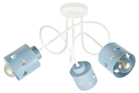 LAMPA SUFITOWA GWIAZDKI KOLOROWA DO POKOJU DZIECIĘGO ŻYRANDOL 3 WISZĄCA LUNARI BN/3