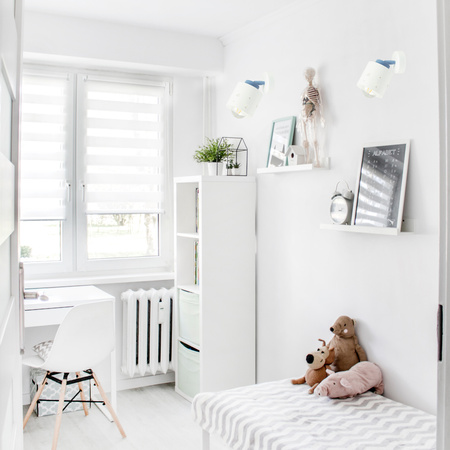 KINKIET BIAŁY LED SERDUSZKA LAMPA ŚCIENNA DLA DZIECI RUCHOMA LUMIMI KBN/1