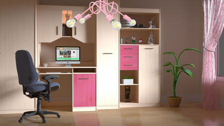 LAMPA SUFITOWA DZIECIĘCA MONDO 5 RÓŻ PASTEL