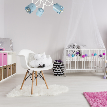 LAMPA DO POKOJU DZIECIĘCEGO SUFITOWA LED BIAŁO-NIEBIESKA ŻYRANDOL SERCA WISZĄCA LUMIMI BN/3