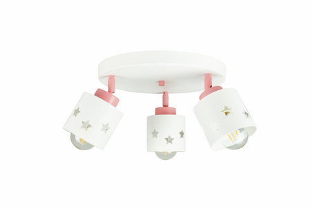 LAMPA SUFITOWA DZIECIĘCA PLAFON BIAŁY RÓŻOWY DLA DZIECI RUCHOMY E27 LUNARI PBR/3