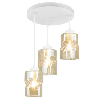 Plafon AURA Biały Szklany Miodowy Klosz