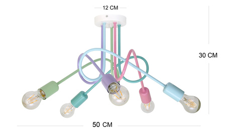 LAMPA SUFITOWA DZIECIĘCA MONDO PASTEL 1001/5MP1