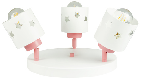 LAMPA SUFITOWA DZIECIĘCA PLAFON BIAŁY RÓŻOWY DLA DZIECI RUCHOMY E27 LUNARI PBR/3