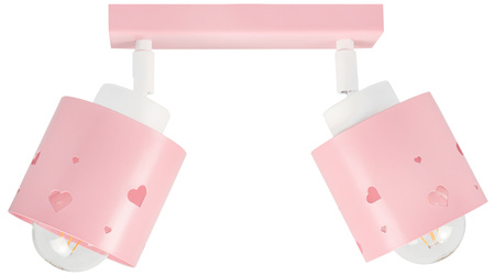 RÓŻOWA LAMPA DLA DZIECI SERCA SUFITOWA PLAFON LUMIMII LR/2