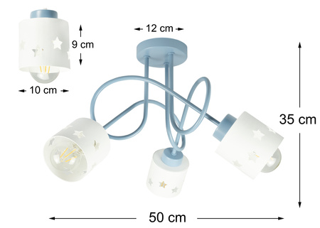 LAMPA SUFITOWA GWIAZDKI NIEBIESKI DO POKOJU DZIECIĘGO WISZĄCA LUNARI NB/3