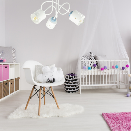 LAMPA SUFITOWA DLA DZIECI LED BIAŁO-NIEBIESKA ŻYRANDOL SERCA NOWOCZESNA ŻYRANDOL LUMIMI BBN/3