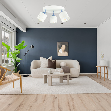 LAMPA SUFITOWA LED DZIECIĘCA PLAFON SERDUSZKA BIAŁO-NIEBIESKI RUCHOMY ŻYRANDOL E27 LUMIMI PBN/3