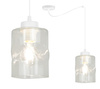 Lampa AURA Pająk Biała Sufitowa Wisząca Żyrandol 1 Szklany Klosz Bezbarwny