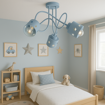 LAMPA SUFITOWA GWIAZDKI NIEBIESKA KOLOROWA DO POKOJU DZIECIĘGO LUNARI N/3