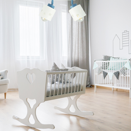 LAMPA SUFITOWA DZIECIĘCA GWIAZDKI WISZĄCA BIAŁO-NIEBIESKA RUCHOMA LUNARI LBN/2