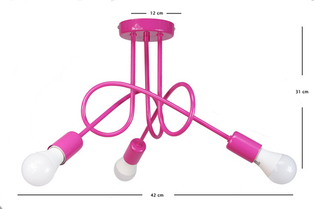 LAMPA SUFITOWA MONDO LOFT 1001/3 KOLOR RÓŻOWY MODERNO