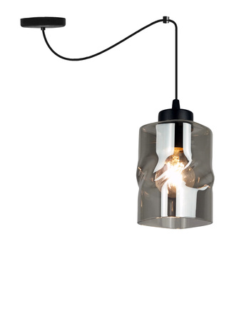 Lampa AURA Pająk czarna Sufitowa Wisząca Żyrandol 1 Szklany Klosz grafitowy