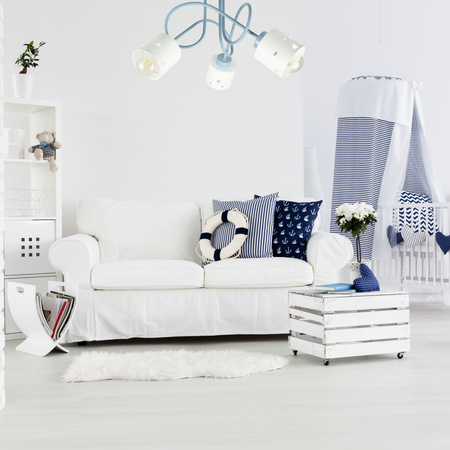 LAMPA SUFITOWA DO POKOJU DZIECIĘCEGO NIEBIESKO-BIAŁA ŻYRANDOL SERCA WISZĄCA LUMIMI NB/3