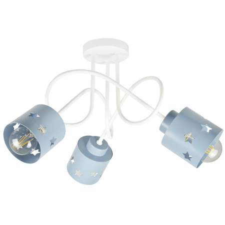 LAMPA SUFITOWA GWIAZDKI KOLOROWA DO POKOJU DZIECIĘGO ŻYRANDOL 3 WISZĄCA LUNARI BN/3