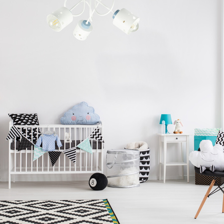 LAMPA SUFITOWA DLA DZIECI LED BIAŁO-NIEBIESKA ŻYRANDOL SERCA NOWOCZESNA ŻYRANDOL LUMIMI BBN/3