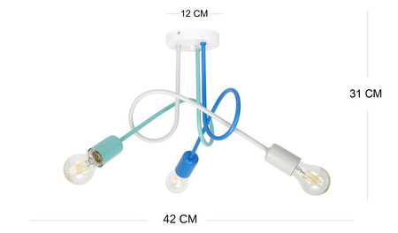 Lampa sufitowa dziecięca MONDO PASTEL 1001/3M1P