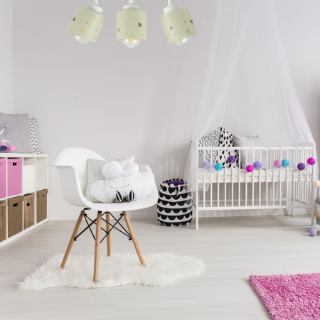 LAMPA DLA DZIECI BEŻOWA SUFITOWA WISZĄCA ŻYRANDOL PLAFON SERCA RUCHOMY LUMIMI LR/3