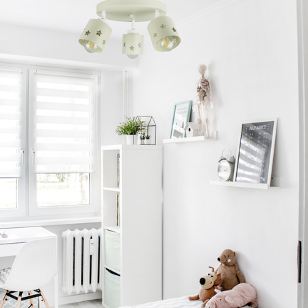LAMPA SUFITOWA BEŻOWA DLA DZIECI WISZĄCA ŻYRANDOL GWIAZDKI RUCHOMA LUNARI PB/3