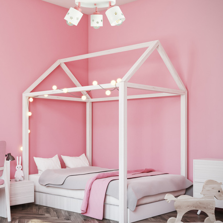 LAMPA SUFITOWA DZIECIĘCA PLAFON BIAŁY RÓŻOWY DLA DZIECI RUCHOMY E27 LUNARI PBR/3