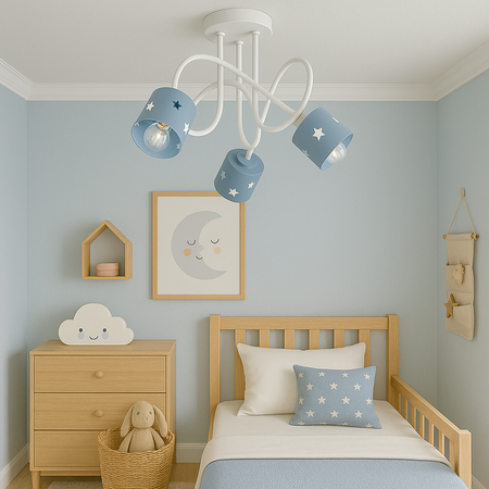 LAMPA SUFITOWA GWIAZDKI KOLOROWA DO POKOJU DZIECIĘGO ŻYRANDOL 3 WISZĄCA LUNARI BN/3