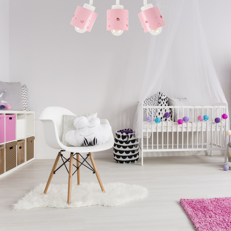 LAMPA SUFITOWA DZIECIĘCA RÓŻOWA WISZĄCA PLAFON SERCA RUCHOMY LUMIMI LBR/3