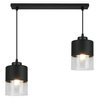 Lampa Wisząca Czarna Żyrandol Listwa 2 Szklane Klosze Sufitowa Led Harmonia