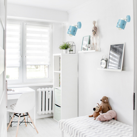 LAMPA KINKIET NIEBIESKI DLA DZIECI GWIAZDKI LED RUCHOMY LUNARI KN/1