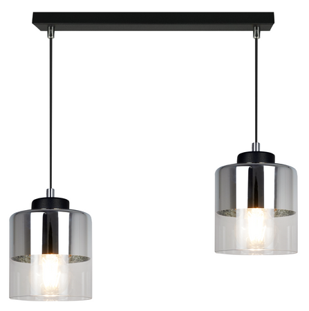 Lampa wisząca sufitowa szklany klosz chrom regulowany 100 cm led E27