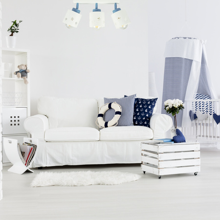 LAMPA SUFITOWA DLA DZIECI GWIAZDKI WISZĄCA BIAŁO- NIEBIESKA RUCHOMA LUNARI LBN/3