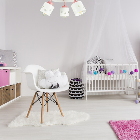 LAMPA SUFITOWA DZIECIĘCA PLAFON BIAŁY RÓŻOWY DLA DZIECI RUCHOMY E27 LUNARI PBR/3