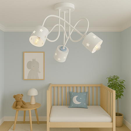LAMPA SUFITOWA GWIAZDKI KOLOROWA DO POKOJU DZIECIĘGO ŻYRANDOL 3 LUNARI BBN/3