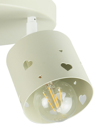 LAMPA SUFITOWA PLAFON BEŻOWA DLA DZIECI WISZĄCA ŻYRANDOL SERCA LED RUCHOMY LUMIMI PB/3