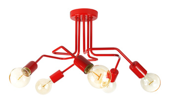 LAMPA SUFITOWA VANESSA 1004/5 CZERWONA MODERNO