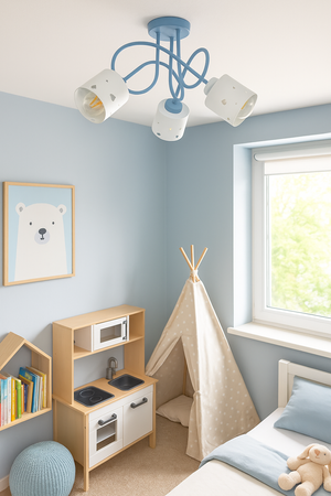 LAMPA SUFITOWA DO POKOJU DZIECIĘCEGO NIEBIESKO-BIAŁA ŻYRANDOL SERCA WISZĄCA LUMIMI NB/3