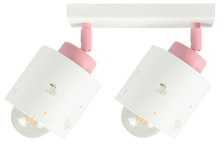 LAMPA SUFITOWA DLA DZIECI LISTWA SERDUSZKA BIAŁO-RÓŻOWA RUCHOMA LUMIMII LBR/2