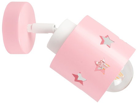 KINKIET RÓŻOWY DLA DZIECI LAMPA ŚCIENNA GWIAZDKI RUCHOMY LUNARI KR/1