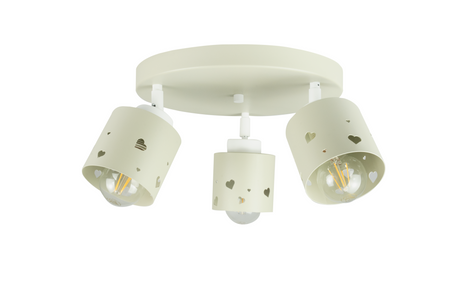 LAMPA SUFITOWA PLAFON BEŻOWA DLA DZIECI WISZĄCA ŻYRANDOL SERCA LED RUCHOMY LUMIMI PB/3