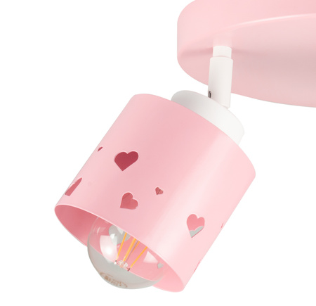 LAMPA SUFITOWA WISZĄCA RÓŻOWA DLA DZIECI PLAFON ŻYRANDOL SERCA LED RUCHOMY LUMIMI PR/3