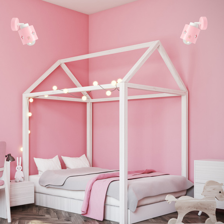 KINKIET RÓŻOWY SERCA DLA DZIECI LAMPA ŚCIENNA RUCHOMY LUMIMI KR/1